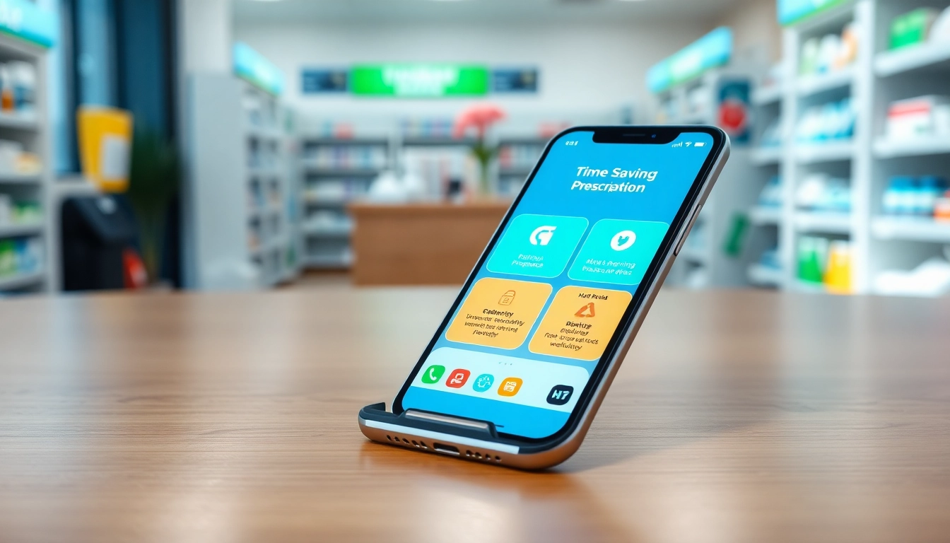 Explore time saving prescription apps on a smartphone amid a professional healthcare environment.